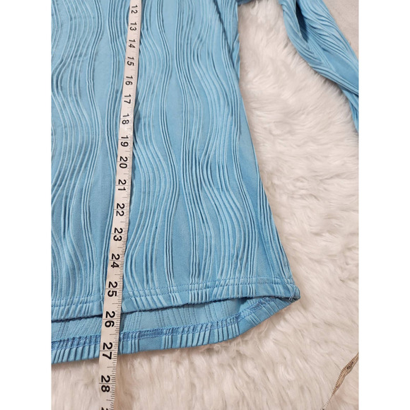 Pretty Little Thing Womens Shirt Button Knitted Long Sleeve Collar Blue Size 22 - Picture 6 of 6